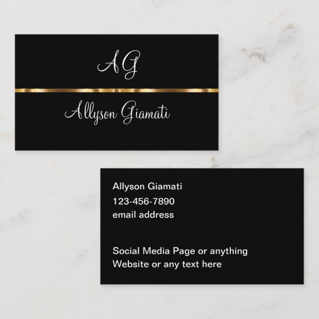 Classy Monogram Business Professionell Visitkort (Fram/baksida)
