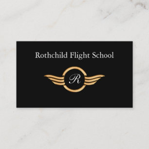 Classy Monogram Flight School Visitkort