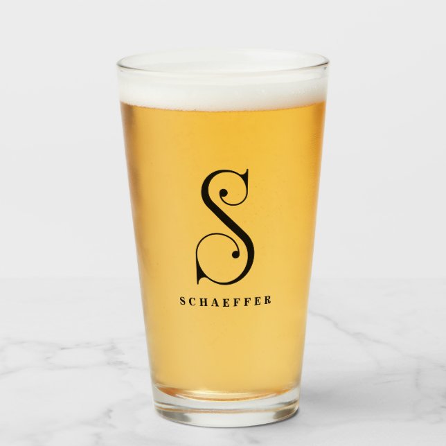 Classy Monogram första S med efternamn Glaskopp (Framsida fylld)