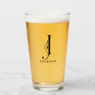 Classy Monogram Initial J med Glass med efternamn Glaskopp
