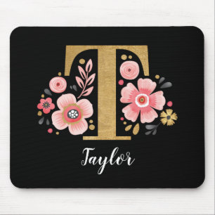 Classy Monogram Initial Rosa Black Brev T Musmatta