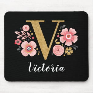 Classy Monogram Initial Rosa Black Brev V Musmatta