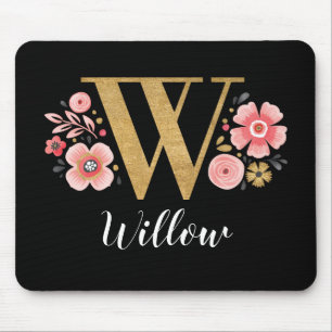Classy Monogram Initial Rosa Black Brev W Musmatta