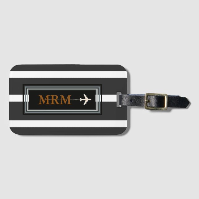 Classy Monogram Initialer Traveler Bagagebricka (Framsida horisontal)