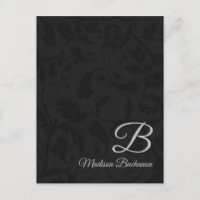 Classy Monogram med Silver och Black Damask