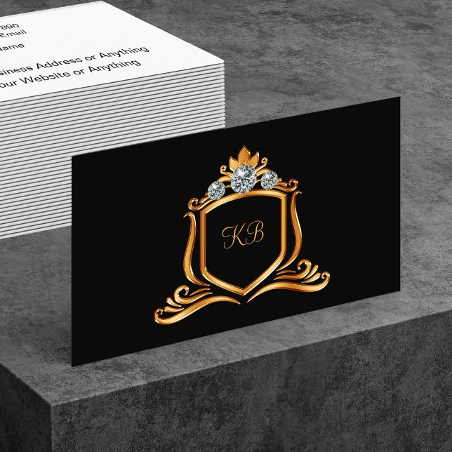 Classy Monogram Name Initials Business Cards Visitkort (Skapare uppladdad)