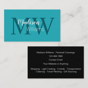 Classy Monogram Personal Assistant Affärskort Visitkort
