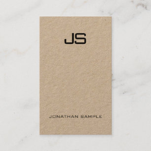 Classy Monogram Premium Kraft Modern Lodrät Chic Visitkort