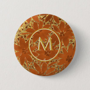 Classy Monogrammed Guld Gnistra Knapp