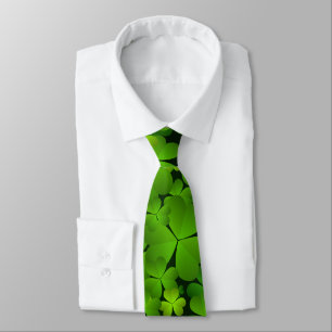 Classy Monogrammed Irish Shamrock Dubbla Sided Tie Slips