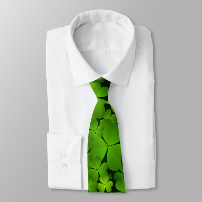 Classy Monogrammed Irish Shamrock Dubbla Sided Tie Slips (Bunden)