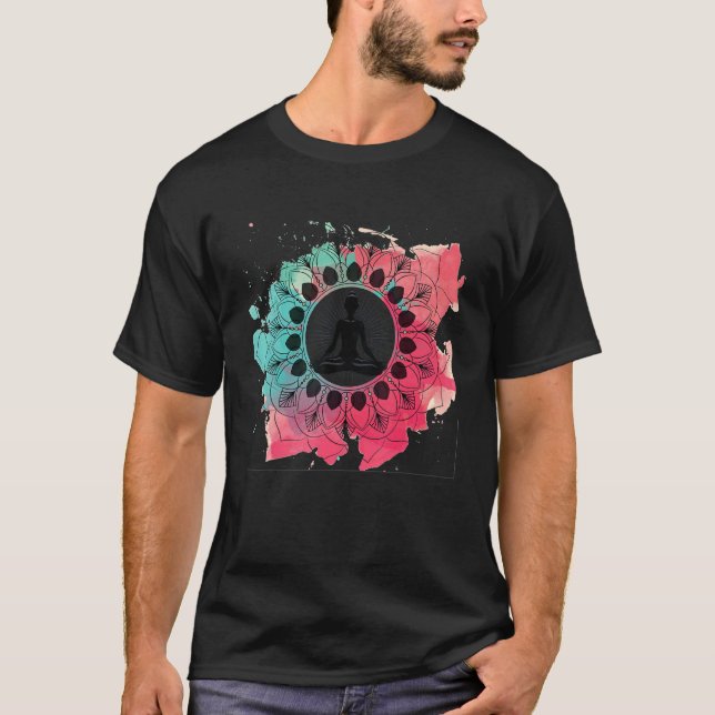 Classy Mood Lotus Flower Mandala Yoga Meditation G T Shirt (Framsida)