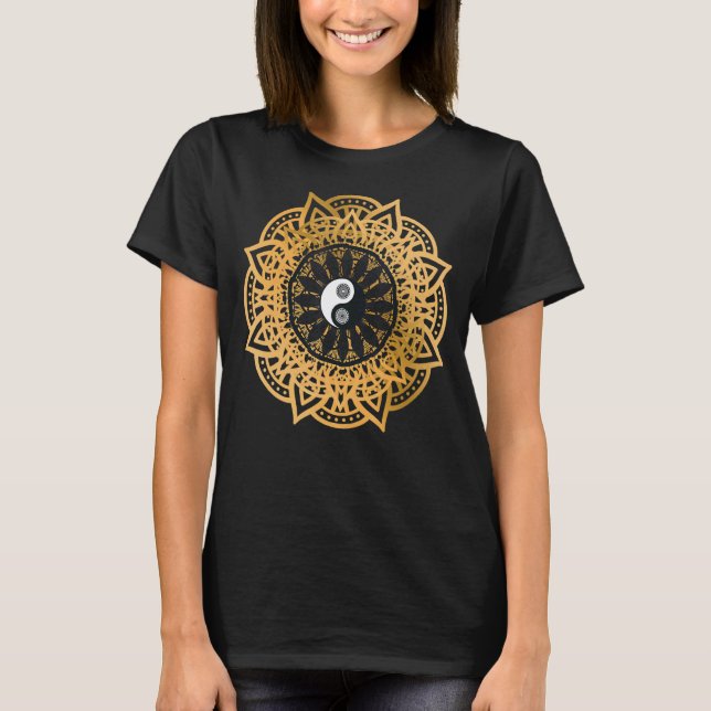 Classy Mood Lotus Flower Mandala Yoga Meditation G T Shirt (Framsida)