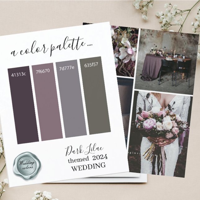 Classy Mörk Lilac Bröllop färg Palette Card 20 (Skapare uppladdad)