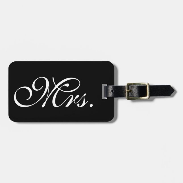 Classy Mrs Black Luggage Tag Bagagebricka (Horisontell Framsida)