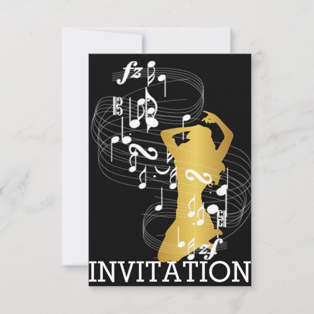 Classy Musical Dance Cabaret Vip Girl-inbjudan Inbjudningar (Framsida)