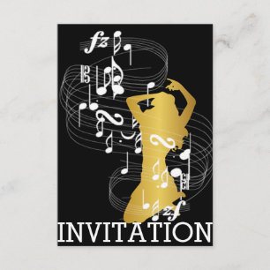 Classy Musical Dance Cabaret Vip Girl-inbjudan Inbjudningar