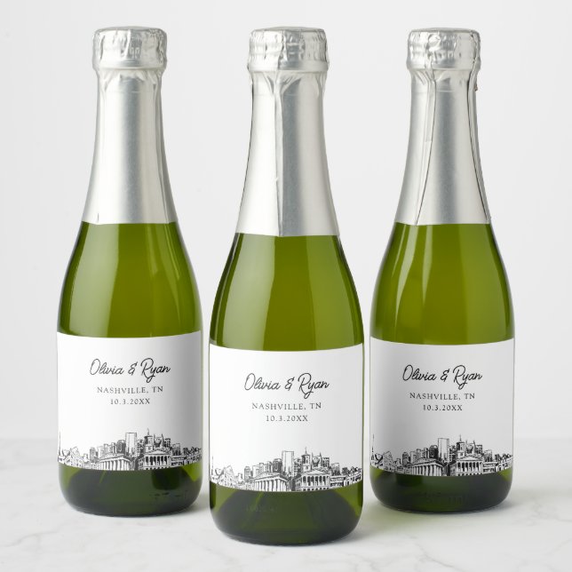 Classy Nashville Wedding Favor Anpassningsbar Mini (Flaskor)