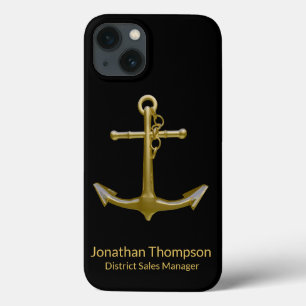 Classy Nautical Guld Anchor på Black