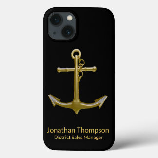 Classy Nautical Guld Anchor på Black