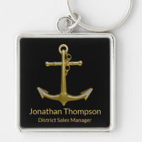 Classy Nautical Guld Anchor på Black