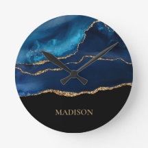 Classy Navy Blue Guld Glitter Black Namn