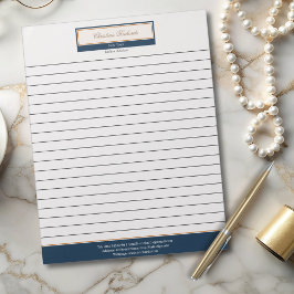 Classy Navy Blue Ivory Lining Anteckningsblock