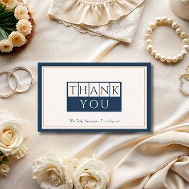 Classy Navy Blue Ivory Tack Visitkort
