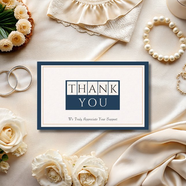 Classy Navy Blue Ivory Tack Visitkort (Skapare uppladdad)