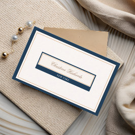 Classy Navy Blue Ivory Visitkort