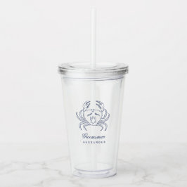 Classy Navy Crab Groomsman Beach Wedding Take Away Mugg