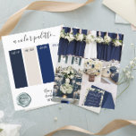 Classy Navy Ivory Bröllop färg palette Card 2024<br><div class="desc">Classy Navy Ivory Bröllop färg palette Card 2024</div>