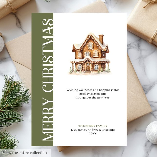 Classy Neutral Tones Christmas Greeting Template Julkort (Classy Neutral Tones Christmas Greeting Template)