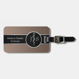 Classy Noble Medical Rod of Asclepius Silver Bagagebricka