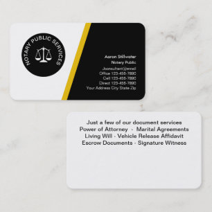 Classy Notary Emblem-Affärskort Visitkort