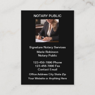 Classy Notary Public Affärskorts Visitkort