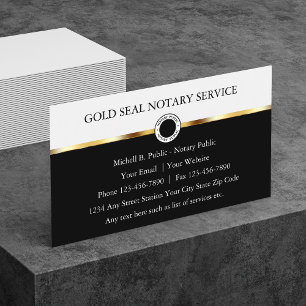 Classy Notary Public Design Visitkort