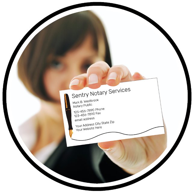 Classy Notary Public Services Visitkort (Classy Notary Public Business Cards by CustomBusinessTemplates)