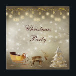 Classy och Sleigh jul Party Inbjudningar<br><div class="desc">Vackra klasser och elegant guld och bruna inbjudningskort från julen i party med en klassisk röd näsduk som drar med sig en sömn. Det finns också en gnistra i guld, söt guld, som hänger ornament, knärör och vit snöflingor. Chic, snyggt, moderna festliga inbjudningar med romantisk vintage känns lämpliga för alla...</div>