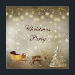 Classy och Sleigh jul Party Inbjudningar<br><div class="desc">Vackra klasser och elegant guld och bruna inbjudningskort från julen i party med en klassisk röd näsduk som drar med sig en sömn. Det finns också en gnistra i guld, söt guld, som hänger ornament, knärör och vit snöflingor. Chic, snyggt, moderna festliga inbjudningar med romantisk vintage känns lämpliga för alla...</div>