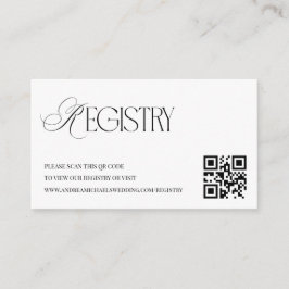 Classy Old Money QR Code Wedding Gift Registry Tilläggskort