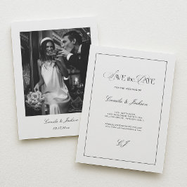 Classy Old Money Wedding Save the Date Photo Inbjudningar