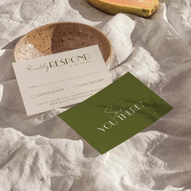 Classy Olive Green Old Money Luxury Wedding OSA Kort (Skapare uppladdad)