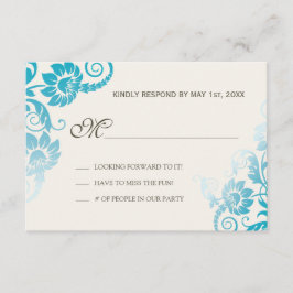 Classy Ombre Shades of Teal Bröllop OSA Kort