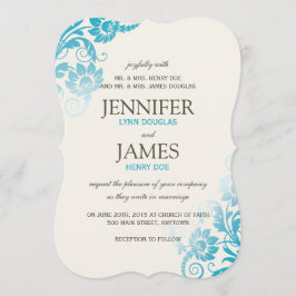 Classy Ombre Teal Wedding Inbjudningar