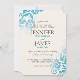 Classy Ombre Teal Wedding Inbjudningar