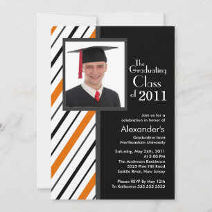 Classy Orange Rand Photo Studenten inbjudan