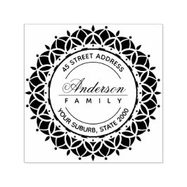 CLASSY ORNATE ANPASSNINGSBAR FAMILY NAMN RETURADRE SJÄLVFÄRGANDE STÄMPEL