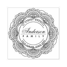 CLASSY ORNATE ANPASSNINGSBAR FAMILY NAMN RETURADRE STÄMPEL