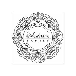 CLASSY ORNATE ANPASSNINGSBAR FAMILY NAMN RETURADRE STÄMPEL